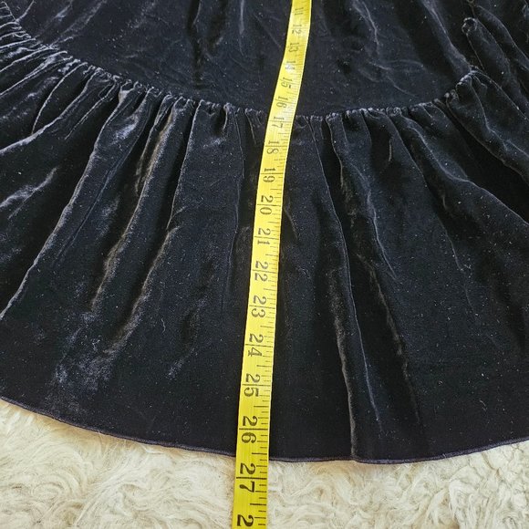 Kate Spade Women's Black Silk Blend Velvet Ruffle Front Wrap Skirt Size: 2 - Picture 5 of 8